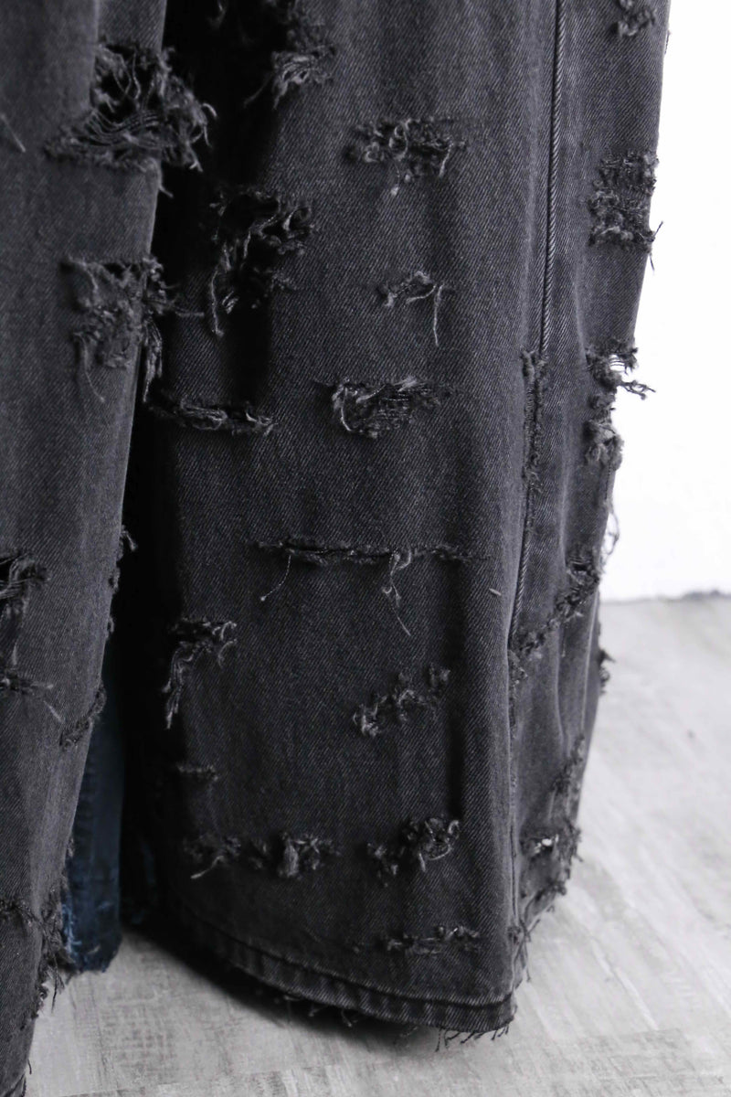 "Re:make" extra buggy black denim