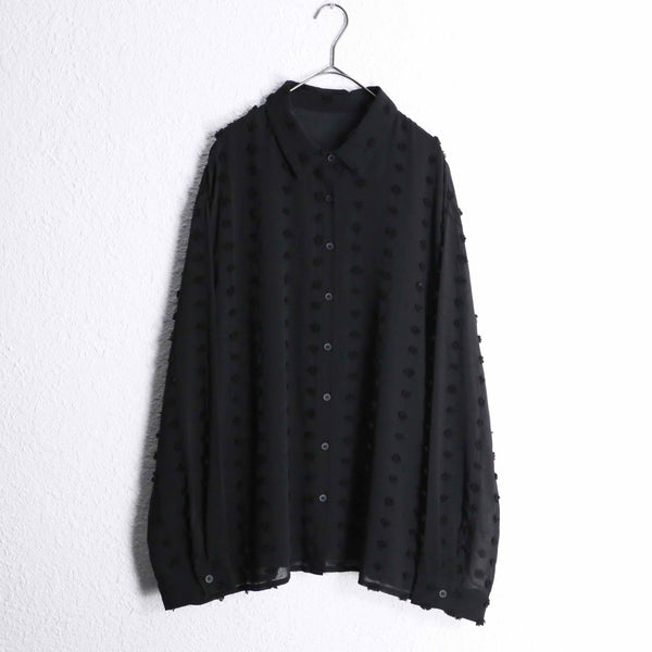 black color 3D dot design L/S shirts