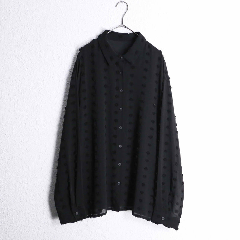 black color 3D dot design L/S shirts