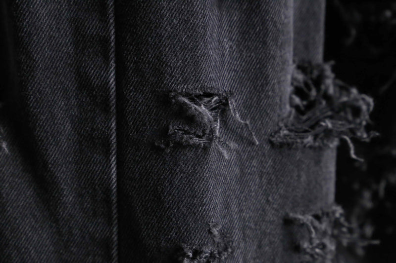 "Re:make" extra buggy black denim