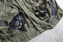 "Re:make" military damage×skull patchwork parka