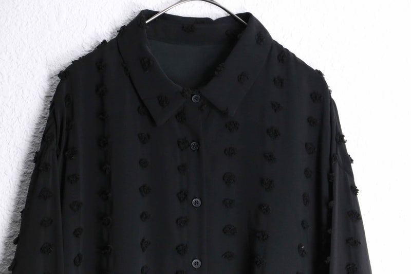 black color 3D dot design L/S shirts