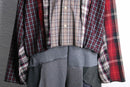 "Re:make" short length autumn check shirt hoodie