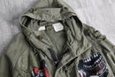"Re:make" military damage×skull patchwork parka
