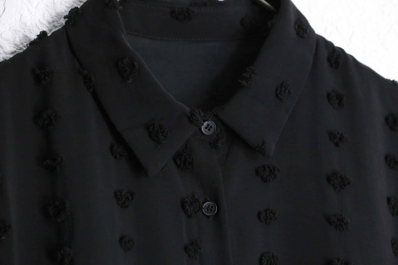 black color 3D dot design L/S shirts