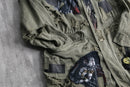 "Re:make" military damage×skull patchwork parka