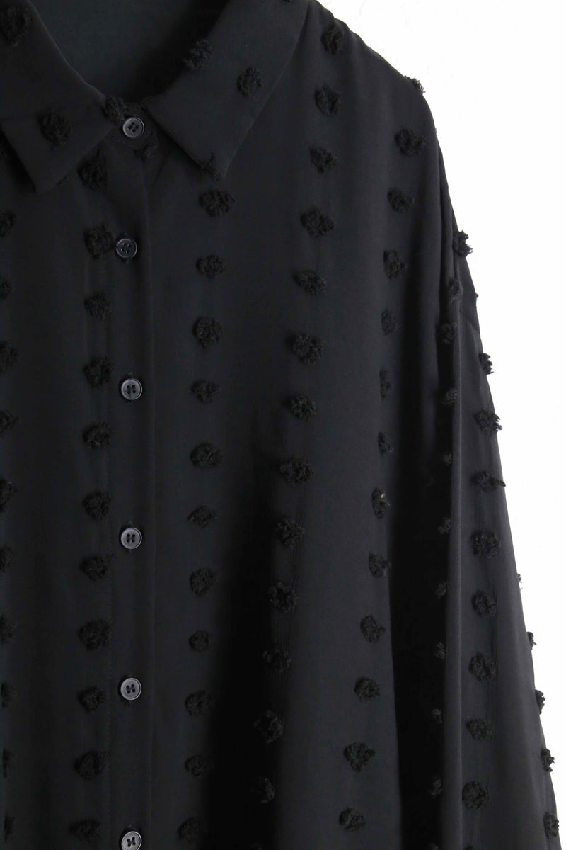 black color 3D dot design L/S shirts