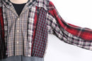 "Re:make" short length autumn check shirt hoodie
