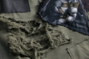 "Re:make" military damage×skull patchwork parka