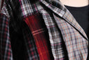 "Re:make" short length autumn check shirt hoodie