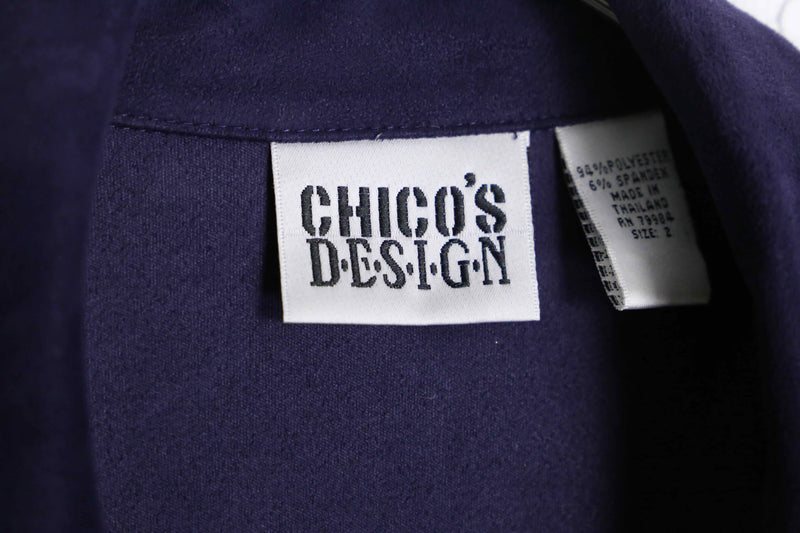”CHICO’S” purple color fake suede shirts set up
