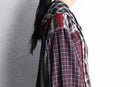 "Re:make" short length autumn check shirt hoodie