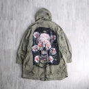 "Re:make" military damage×skull patchwork parka