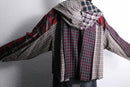 "Re:make" short length autumn check shirt hoodie