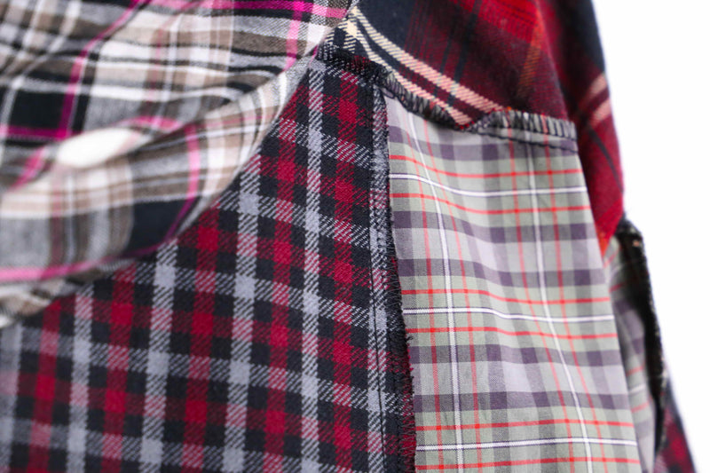 "Re:make" short length autumn check shirt hoodie