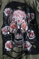 "Re:make" military damage×skull patchwork parka