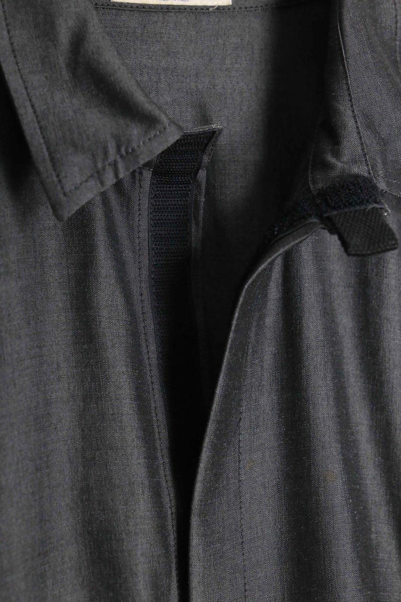 “EMPORIO ARMANI”mixed fabric charcoal  gray shirt jacket