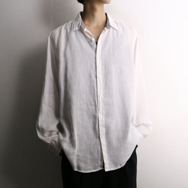 “DKNY” pure white linen loose shirt