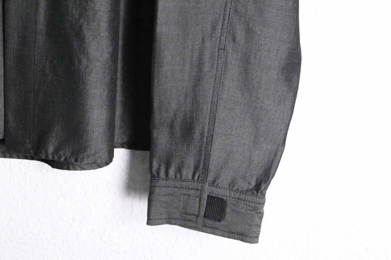 “EMPORIO ARMANI”mixed fabric charcoal  gray shirt jacket