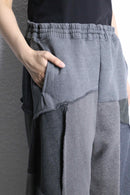 ''Re:make''patchwork wide sweat pants