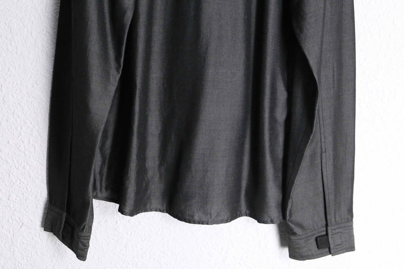 “EMPORIO ARMANI”mixed fabric charcoal  gray shirt jacket