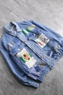 "Re:make" vintage fabric patchwork denim jacket