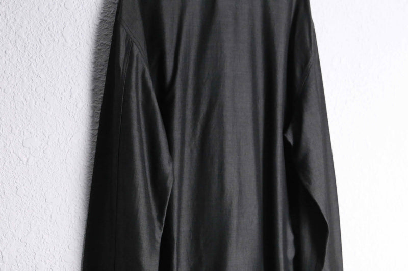 “EMPORIO ARMANI”mixed fabric charcoal  gray shirt jacket