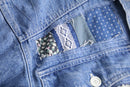 "Re:make" vintage fabric patchwork denim jacket
