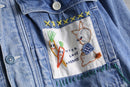 "Re:make" vintage fabric patchwork denim jacket