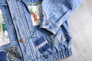 "Re:make" vintage fabric patchwork denim jacket