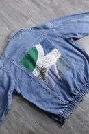 "Re:make" vintage fabric patchwork denim jacket