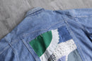"Re:make" vintage fabric patchwork denim jacket