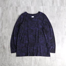 "chico's" purple leopard drape rayon L/S tee