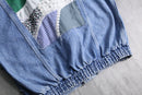 "Re:make" vintage fabric patchwork denim jacket
