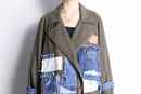 ''Re:make''denim patchwork long coat