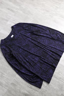"chico's" purple leopard drape rayon L/S tee