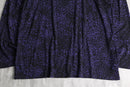 "chico's" purple leopard drape rayon L/S tee