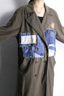 ''Re:make''denim patchwork long coat