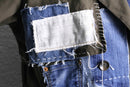 ''Re:make''denim patchwork long coat