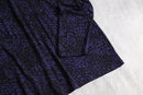 "chico's" purple leopard drape rayon L/S tee