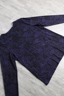"chico's" purple leopard drape rayon L/S tee