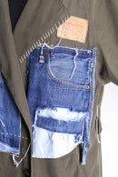 ''Re:make''denim patchwork long coat