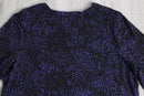 "chico's" purple leopard drape rayon L/S tee