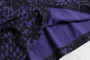 "chico's" purple leopard drape rayon L/S tee