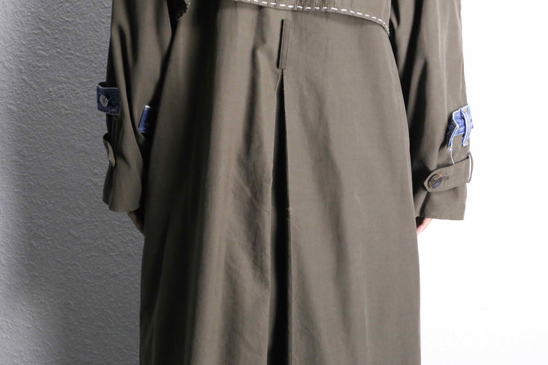''Re:make''denim patchwork long coat