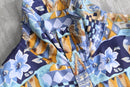 80-90's abstract geometric pattern silk zip jacket