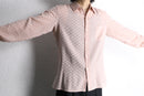 sheer mesh long point collar shirt