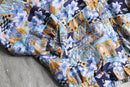 80-90's abstract geometric pattern silk zip jacket