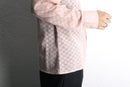 sheer mesh long point collar shirt