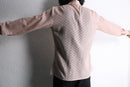 sheer mesh long point collar shirt